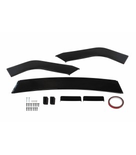 Universal front bumper splitter gloss black 3pcs.