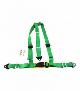 Racing seat belts 3p 2" Green - E4