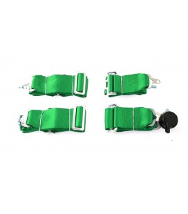 Racing seat belts 4p 3" Green - Quick