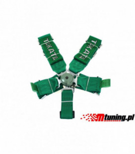 Racing seat belts 5p 3" Green - Takata Replica