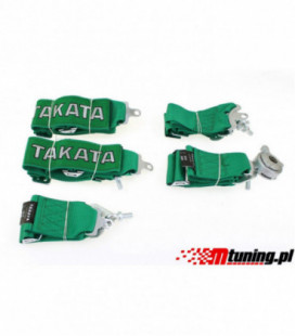 Racing seat belts 6p 3" Green - Takata Replica harness