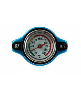 Radiator cap with terometer D1Spec 15mm Blue 0.9Bar