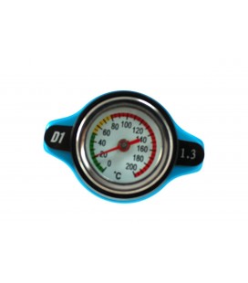 Radiator cap with terometer D1Spec 15mm Blue 1.3Bar